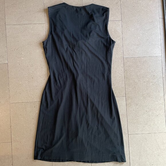 Stunning Diane Von Furstenberg Black Draped jersey Mini Dress-Size 10 - Picture 2 of 10